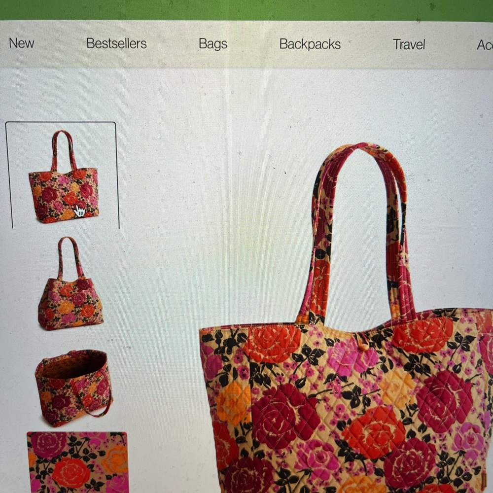 Vera Bradley Pink and Orange Floral Tote